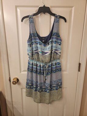 Multicolor Rue 21 Elastic Waist Sleeveless Dress - Medium